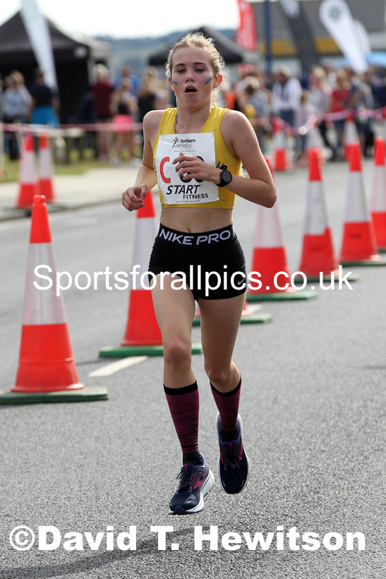 Girls under-13s 2021 Northern 6 and 4 Stage and Young Athletes Road Relays, Redcar. Photo: David T. Hewitson/Sports for All Pics